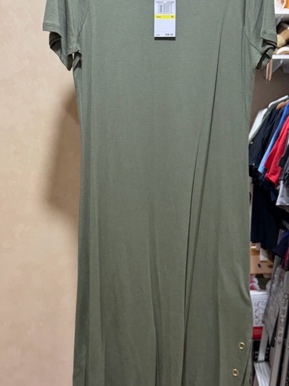 Michael Kors Olive Green Short-Sleeve Maxi Dress